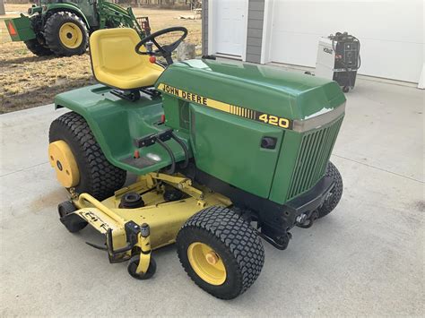 1986 John Deere 420 Garden Tractor And Attachments Bigiron Auctions
