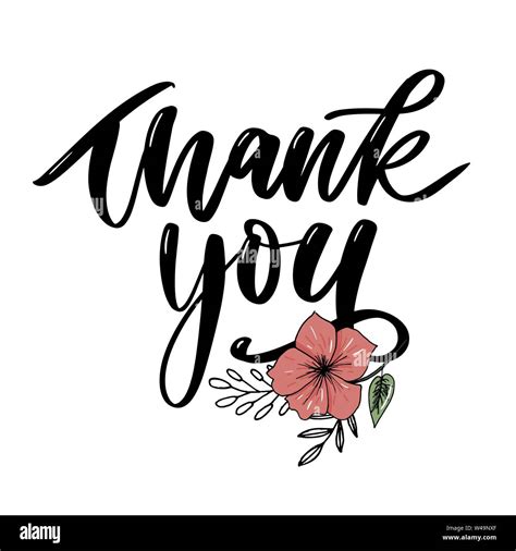 Thank You Handwritten Inscription Hand Drawn Lettering Thank You