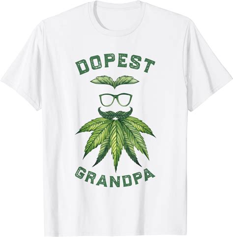 Mens Dopest Grandpa Weed Lover Cannabis T Shirt Clothing