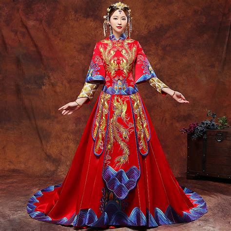 vintage blue cheongsam modern chinese traditional wedding dress women vestido oriental collars