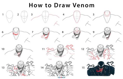 How To Draw Venom Step By Step Pictures