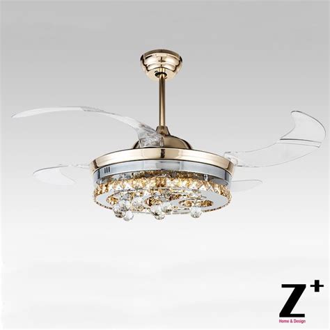 Highly decorative ceiling fan lighting kits are a great way to add some style and visual appeal to any room. American modern Style Led lights 4 Collapsible fan Crystal ...