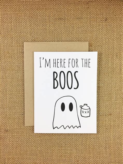 Here For The Boos Halloween Card