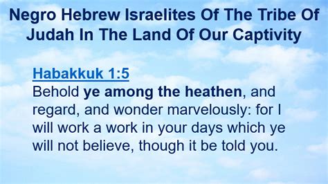 The Land Of Our Captivity 1 Hebrew Israelite Of The Seed Of Abraham