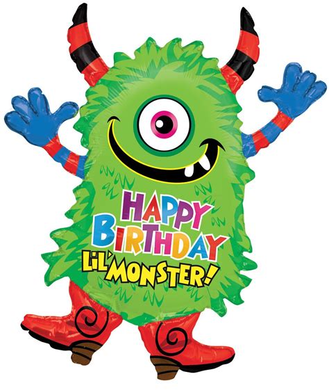 Birthday Monster Jumbo Foil Balloon Monster First Birthday Monster