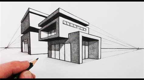 How To Draw A Modern House Step By Step Easy House Poster