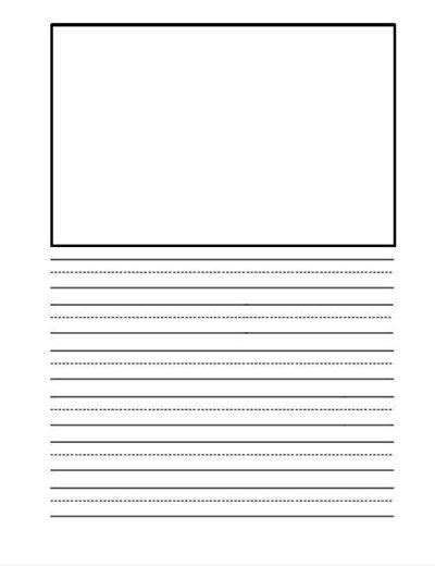 Free Primary Lined Writing Paper With Drawing Art Box Free4classrooms 0fa