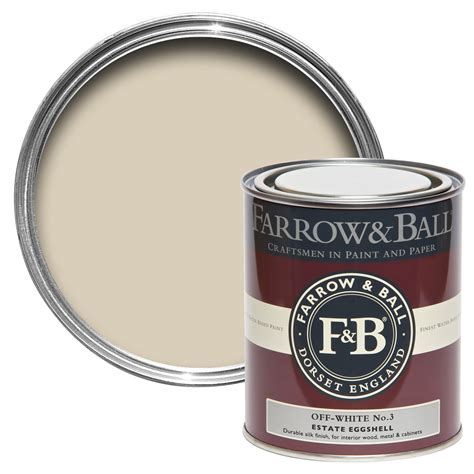 Farrow And Ball Off White No3 Estate Eggshell Paint 750 Ml Departments