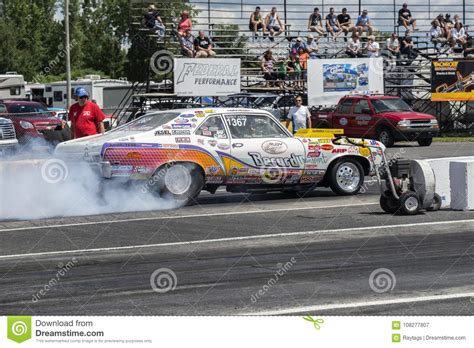 Chevrolet Drag Car Smoke Show On The Track Editorial Photography
