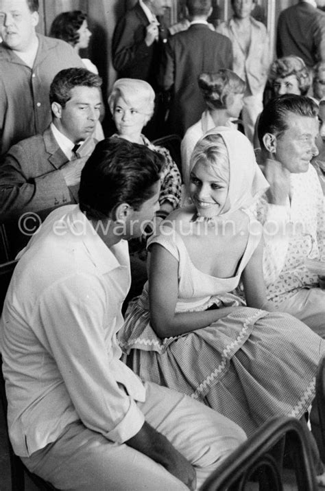 Brigitte Bardot With Sacha Distel At The Wedding Of Jazz Musician Moustache Behind Them