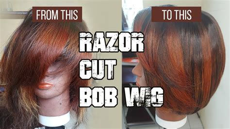How To Razor Cut A Bob Wig Youtube