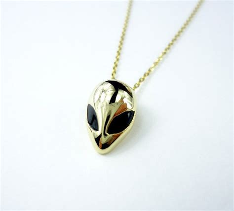 Alien Necklace In Gold Silver 925 By Nuimie On Etsy 13 00 Alien Necklace Pendant Necklace