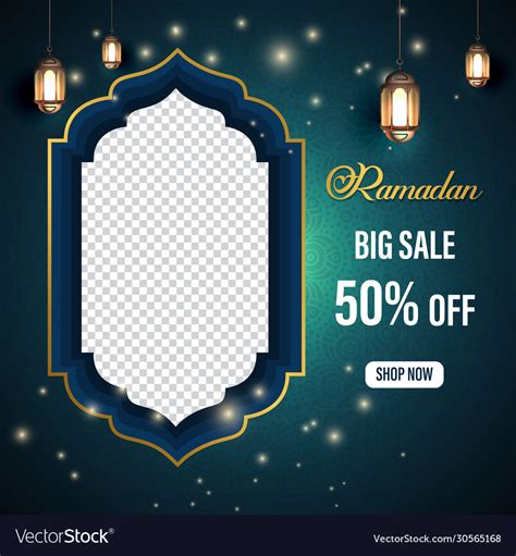 Ramadan Kareem Social Media Template Design Vector Image
