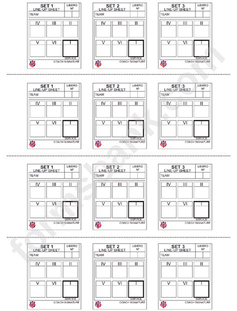 Printable Volleyball Lineup Sheet Template Free Printable Templates