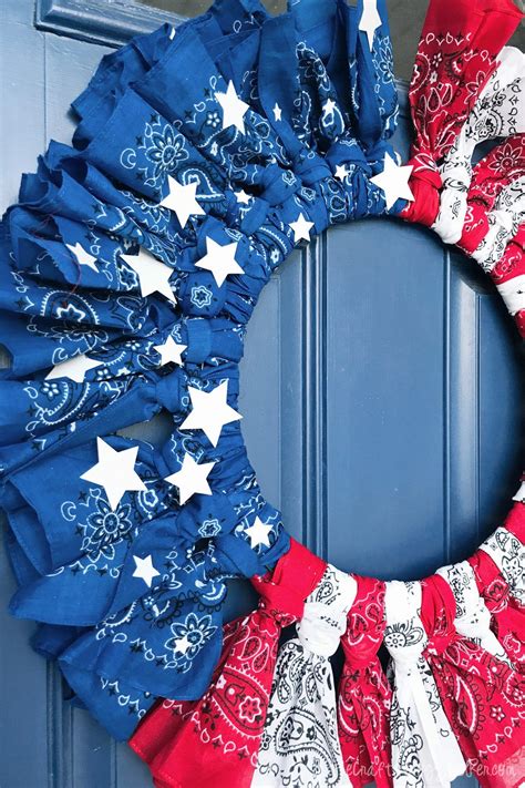 How To Make A Patriotic Bandana Wreath The Crafty Blog Stalker