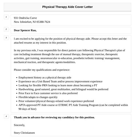 Physical Therapy Aide Cover Letter | Velvet Jobs