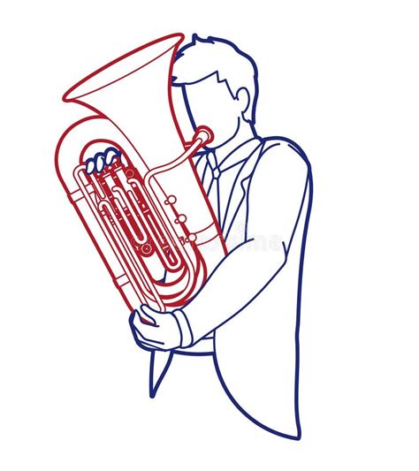 Tuba Musiker Orchester Instrument Grafik Vektor Vektor Abbildung