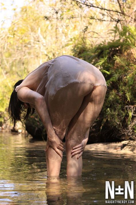 Aeryn Walker Cools Off Her Hot Body In A Stream