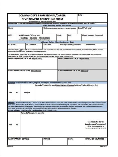 Free 6 Career Counseling Forms In Pdf