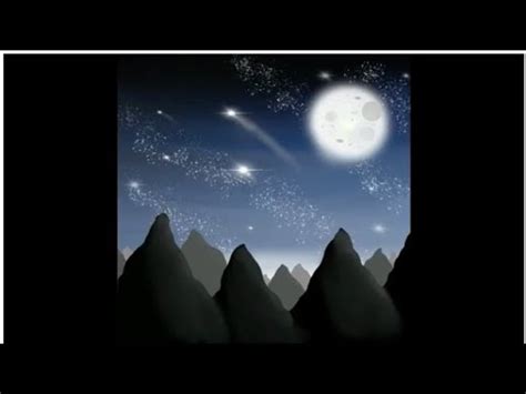 digitally drawing a starry night landscape. - YouTube