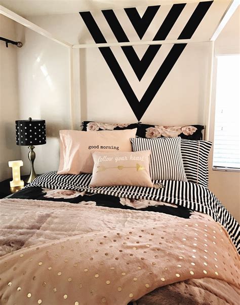 Dusty Rose And Black Bedroom Black And White Striped Bedding Black