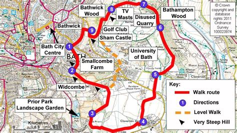 Bath Skyline Walk Skyline Map Route