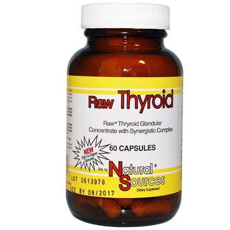 Raw Thyroid Glandular 60 Caps Natural Sources Supplement Australia