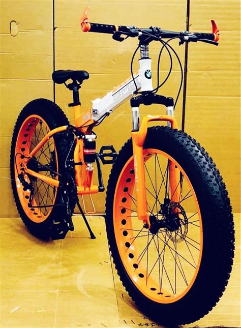 Carbon Steel Bmw Orange Fat Tyre Foldable Cycle Size 26 At Rs 13000
