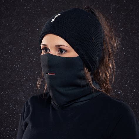 Plain Black Ski Facemask With Fresh Air Breathe Vent Beardo®