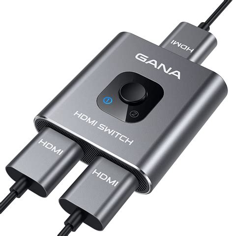 Gana Hdmi Splitter 4k Hdmi Switch 2 In 1 Out Or 1 In 2 Out Aluminum