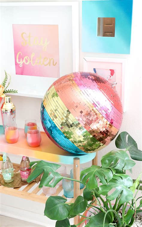 Make Your Own Rainbow Disco Ball Clever Diy Disco Ball Diy