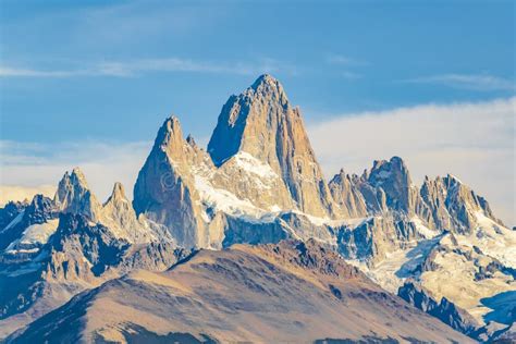 Snowy Andes Mountains El Chalten Argentina Stock Image Image Of