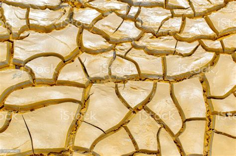 Dried And Cracked Earth Texture Or Background Climate Change Water