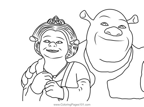 Shrek And Princess Fiona Coloring Page For Kids Free Shrek The Third