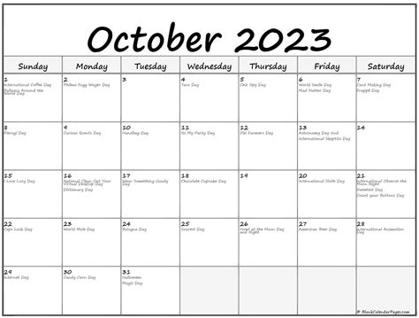 Free Printable October 2021 Calendar With Holidays Printable Word