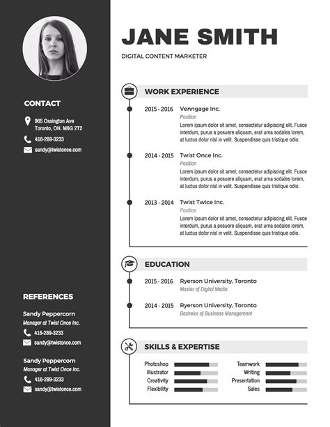 Infographic Resume Template Word Free Download Printable Templates