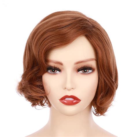 Onedor Womens Short Hair 50s Cosplay Wavy Wig Ear Length Bob