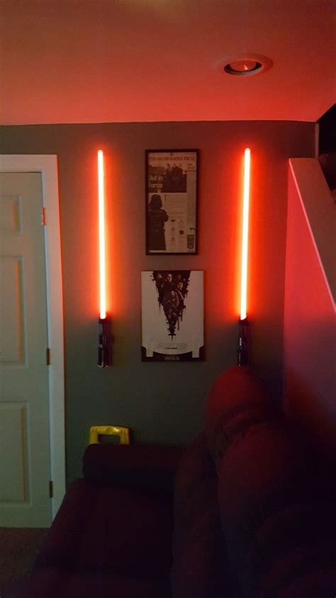 Ydd led light up saber force lightsaber heavy dueling, rechargeable lightsaber, loud sound hight light with foc, metal hilt light sword , chrismas toy gift (green) 4.5 out of 5 stars 412 $80.80 $ 80. Lightsaber display | Star wars theme room, Star wars ...