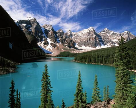 Canada Alberta Banff National Park Wenkchemna Peaks Reflected In