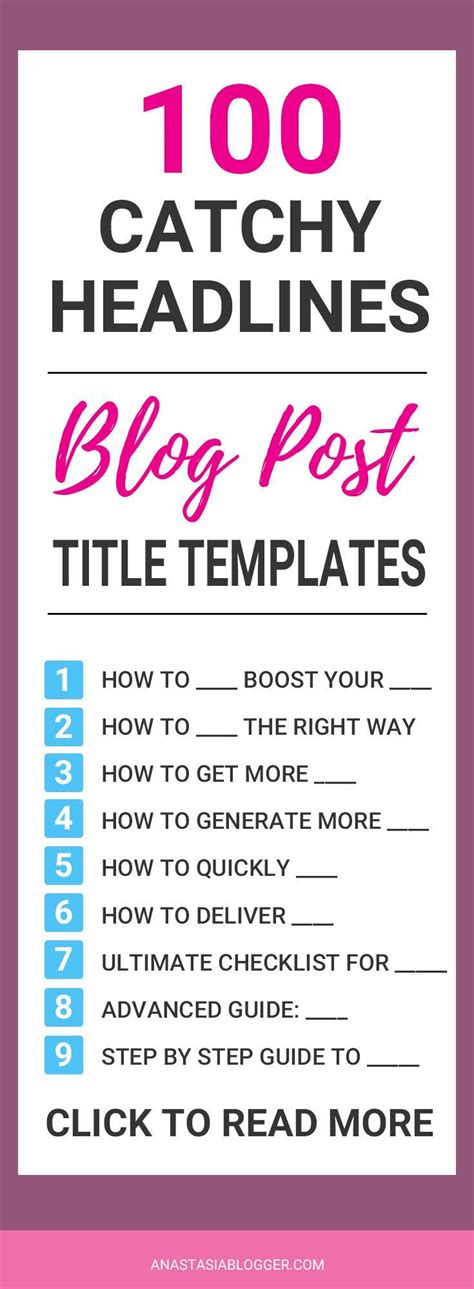 100 Catchy Headlines And Blog Post Title Templates Blog Post Titles