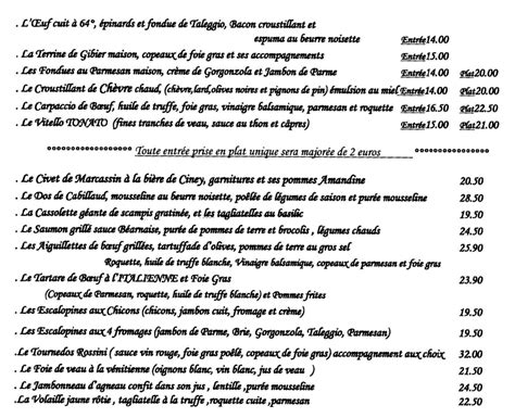 Menus Et Carte Pour Il San Marino Restaurant Italien à Ciney