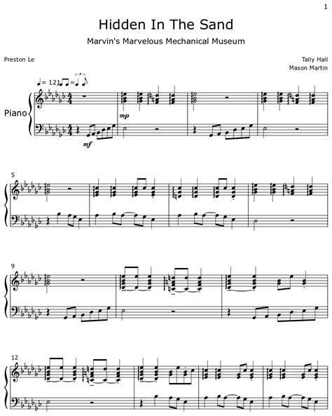 Hidden In The Sand Sheet Music For Piano