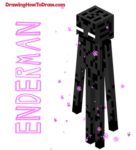 how to draw a minecraft enderman