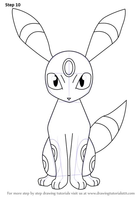 How To Draw Umbreon From Pokemon Pokemon Step By Step