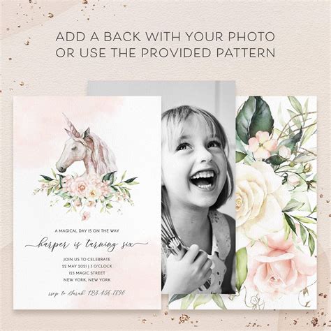 A graceful watercolor unicorn framed with delicate roses and greenery