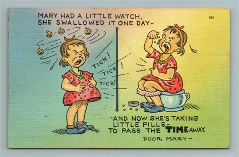 Mary Swallowed Watch Comic Humor Vintage Postcard Other Unsorted