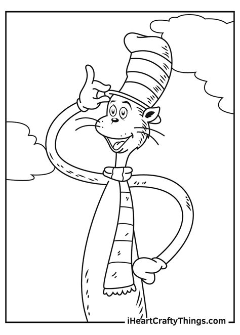 Printable Cat In The Hat Coloring Pages Updated 2021