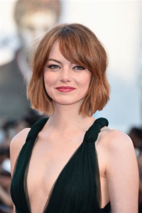 Emma Stone The Wob Wavy Lob Is The Hot New Hollywood Hairstyle