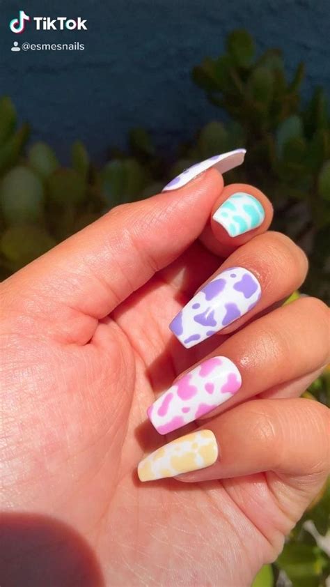 High quality art prints by independent artists and designers from around the world. cute multi color pastel cow print nails | Nail designs ...