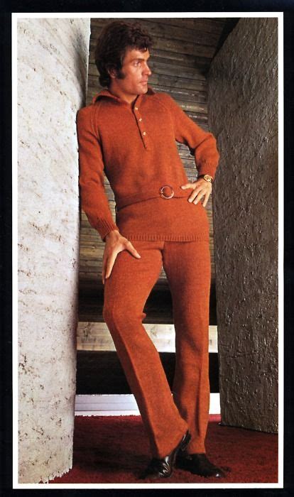 1970 Knitted Suit Knitwear Fashion Retro Outfits Menswear